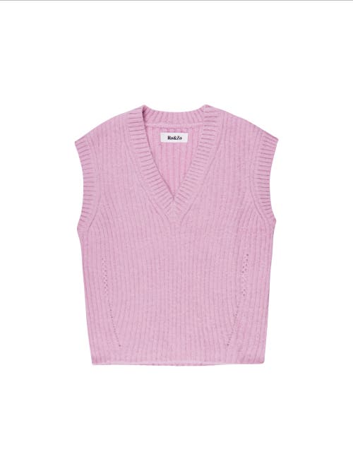 Ro&zo Knit V-neck Vest Jumper In Purple