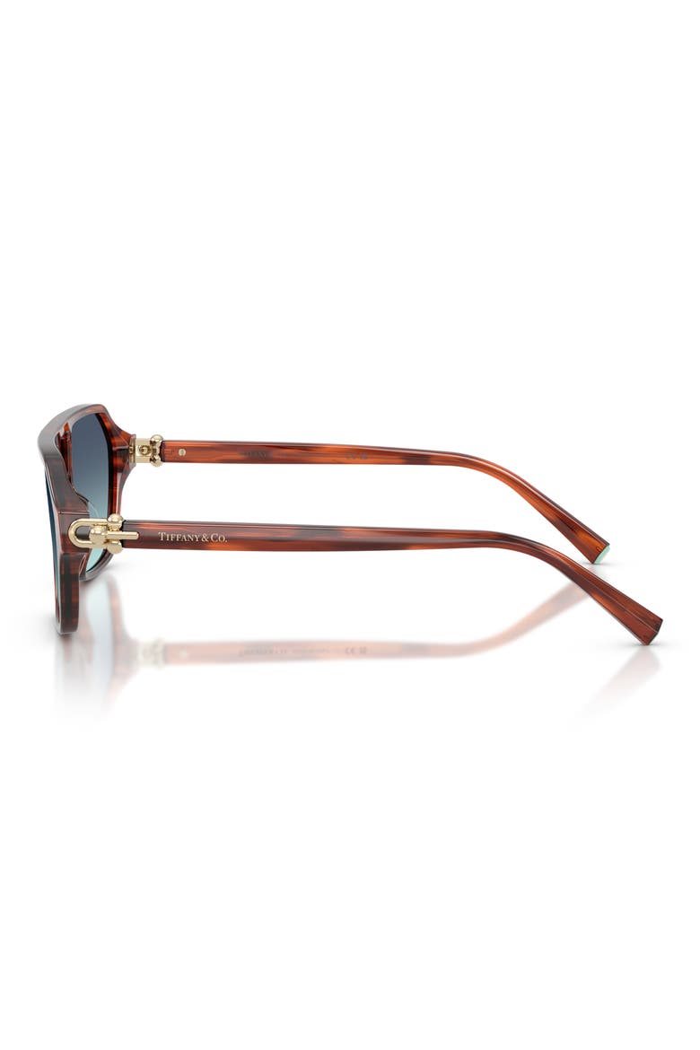 58mm Square Sunglasses, Alternate, color, RUBY STRIPED HAVANA / AZURE