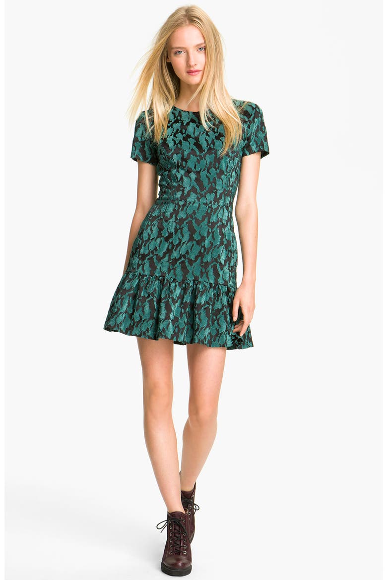 Ruffled T-Shirt Dress, Main, color, TEAL