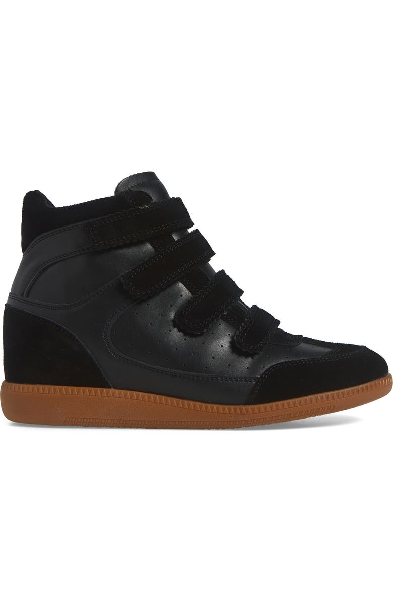 Steve Madden Mustang Wedge Sneaker, Alternate, color, Black Suede