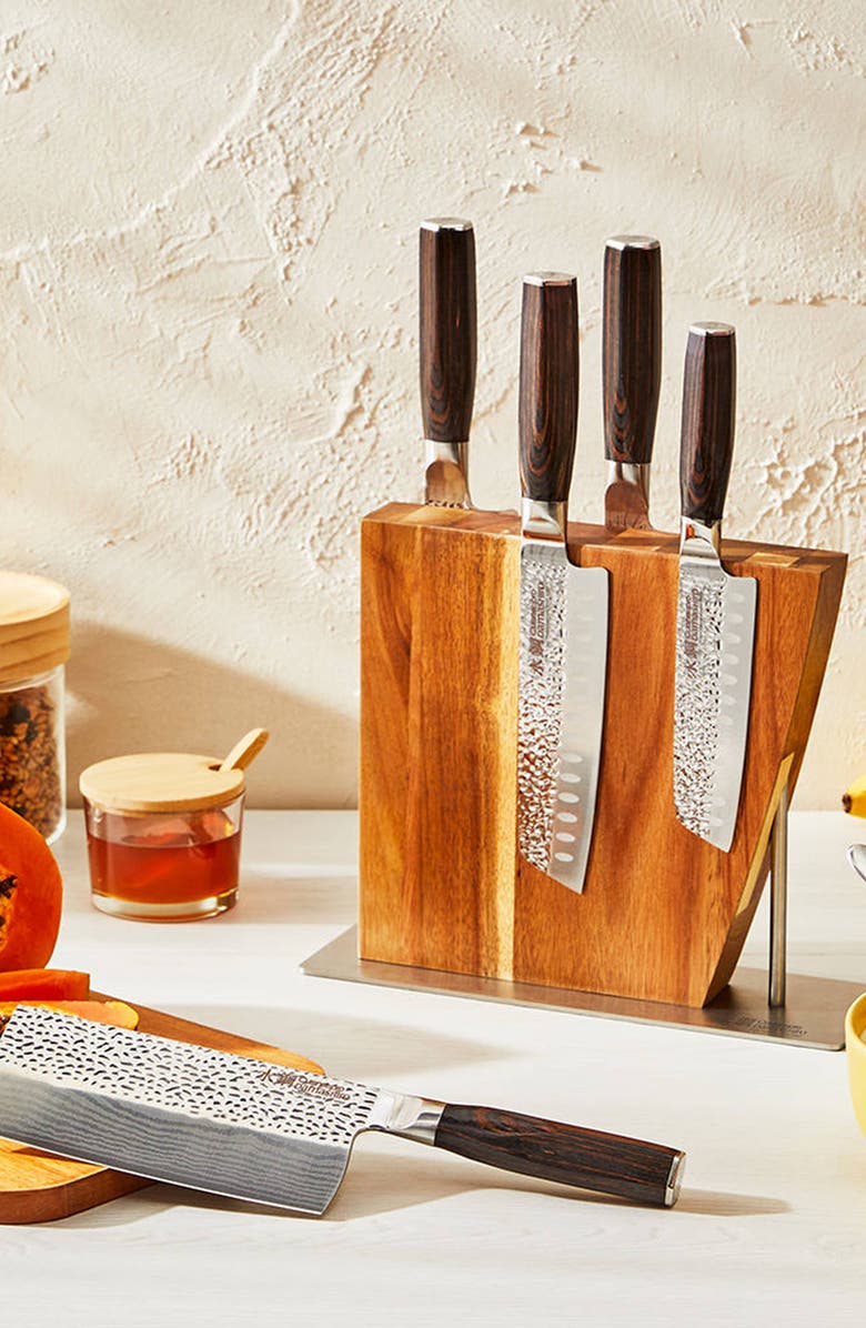 Cuisine::pro<sup>®</sup> Damashiro EMPEROR<sup>®</sup> 6-Piece Nanashi Knife Block, Alternate, color, Silver