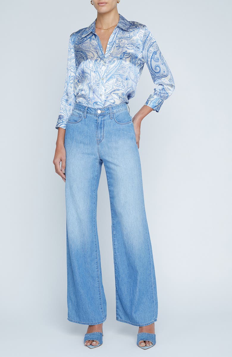 L'AGENCE Alicent High Waist Wide Leg Jeans, Alternate, color, Havana