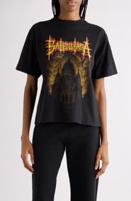 Balenciaga Medium Fit Distressed Sacré Couer Graphic T-Shirt