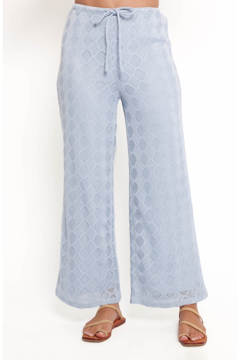 Cora Pointelle Stitch Drawstring Pants, Main, color, BLUE