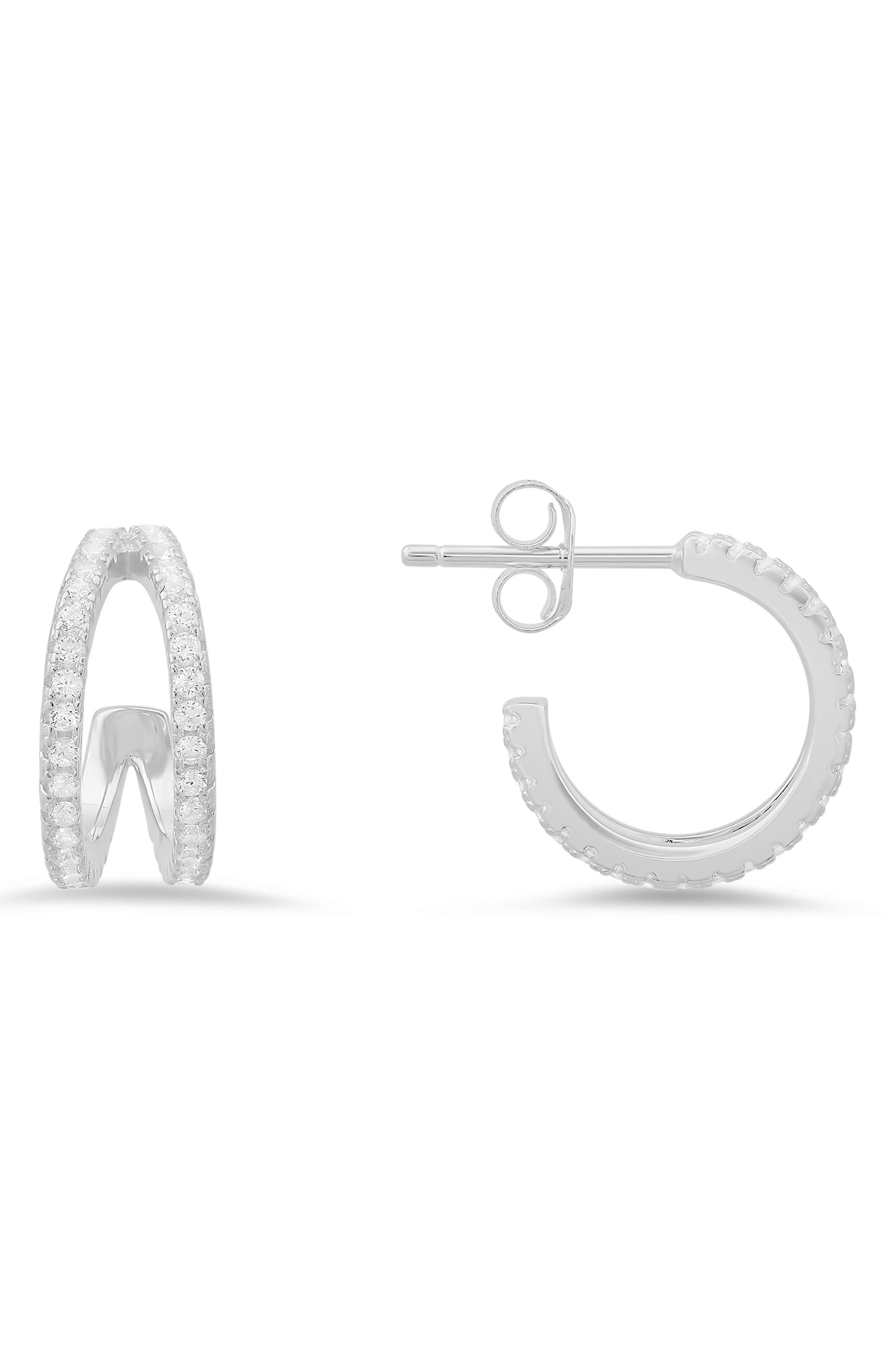 Queen Jewels Cubic Zirconia Double Hoop Earrings