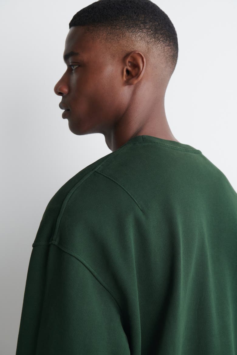 Washed-Cotton Sweatshirt, Alternate, color, DARK GREEN