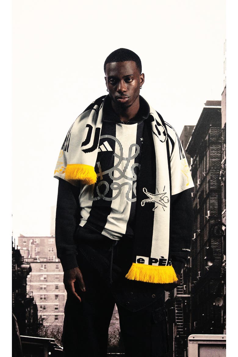 Juventus x Adidas Embroidered Home Jersey, Alternate, color, Black/White