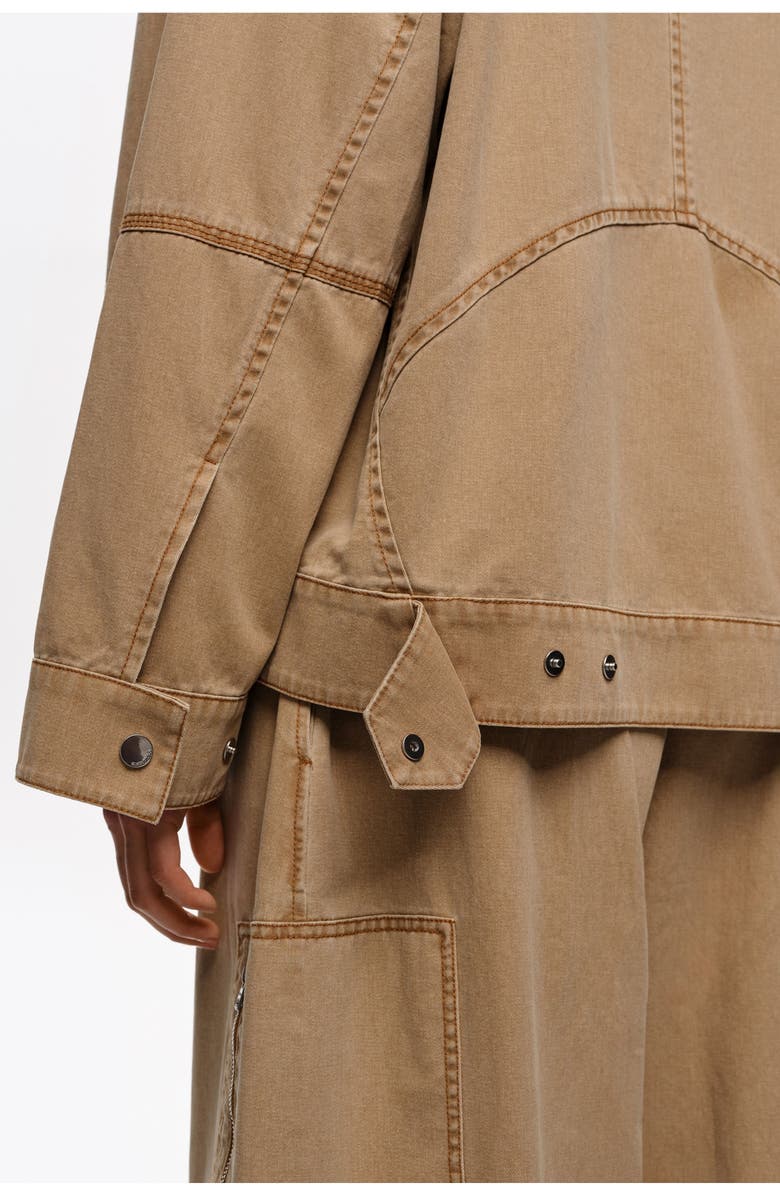 Bimba y Lola Washed Double-Breasted Jacket, Alternate, color, Camel