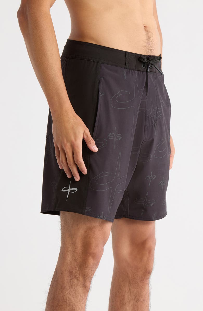 SANTO STUDIO Peninsula Board Shorts, Alternate, color, Black Insignia