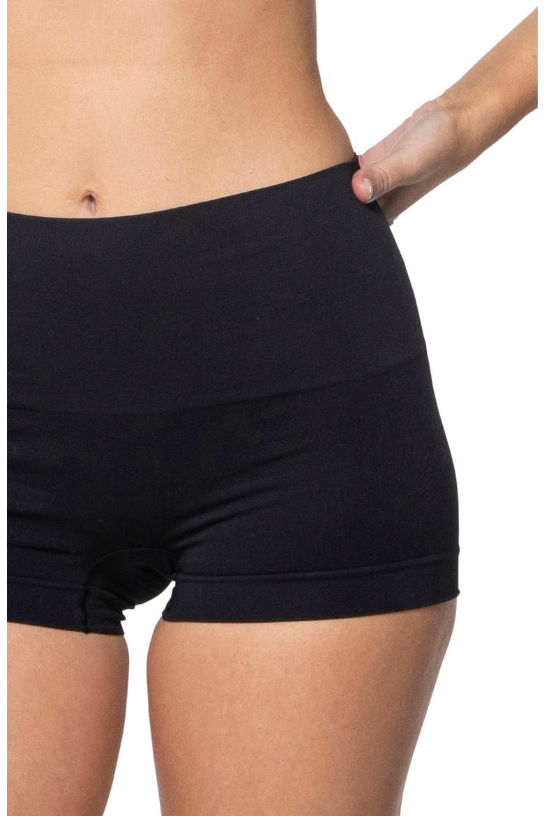 Smoothing At Waist Boyshort, Alternate, color, Black