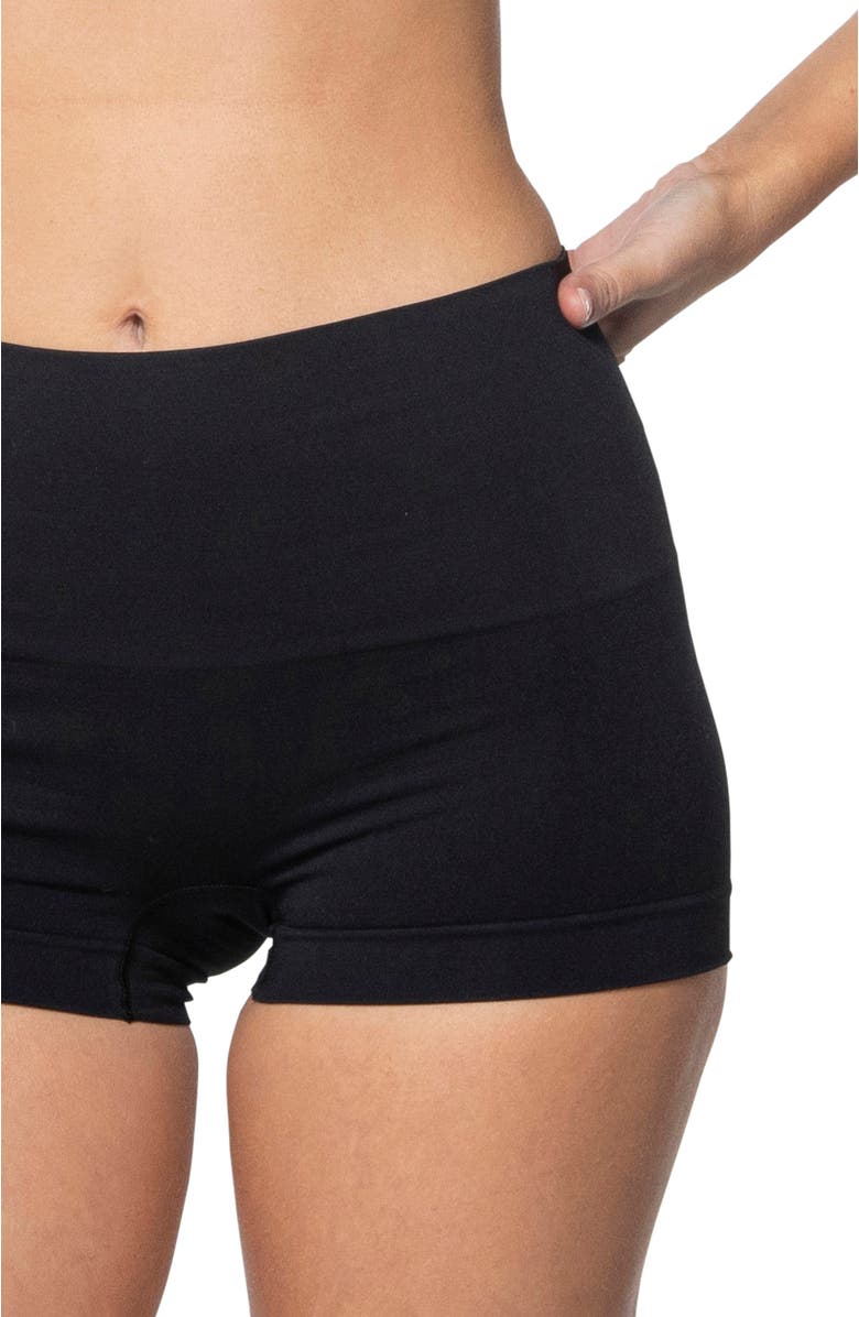 Underoutfit Smoothing At Waist Boyshort, Alternate, color, Black