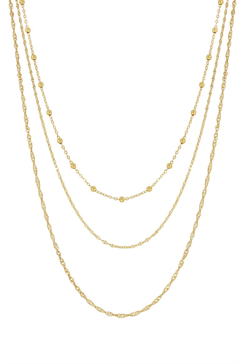 14K Gold Layered Chain Necklace (Nordstrom Exclusive), Main, color, 14K YELLOW GOLD
