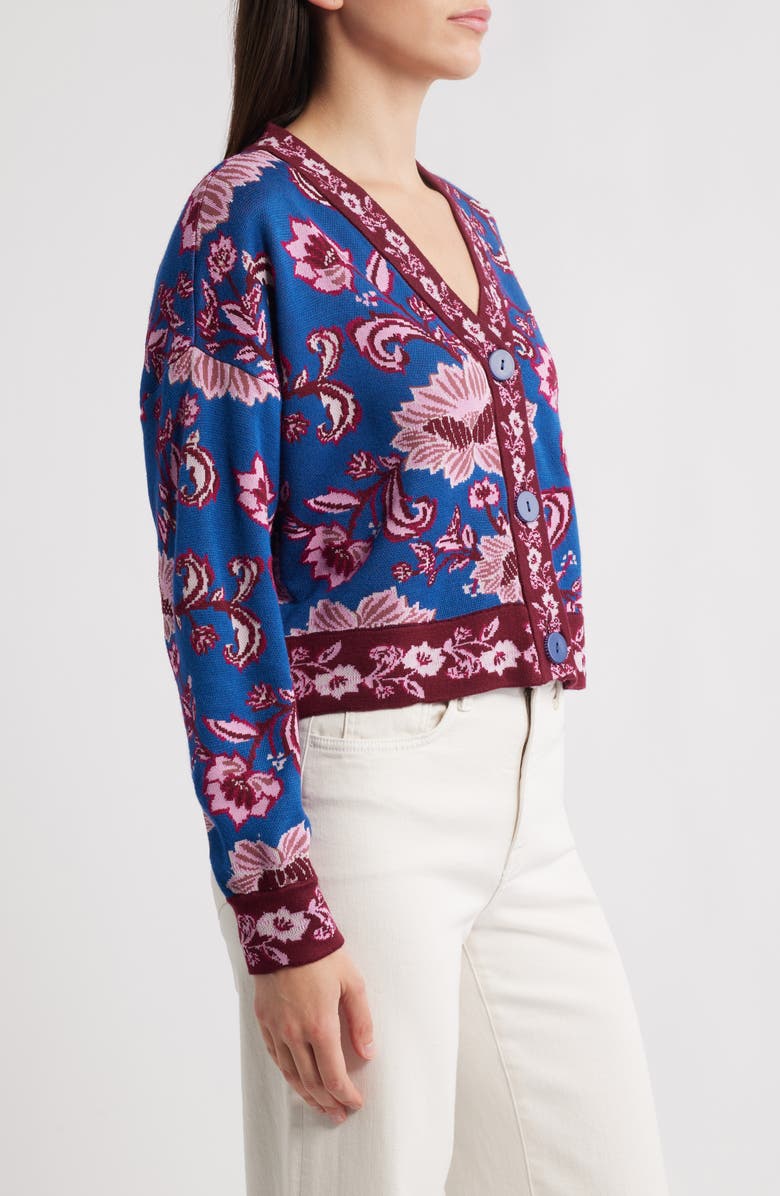 FARM Rio Flower Delicacy Jacquard Cardigan, Alternate, color,