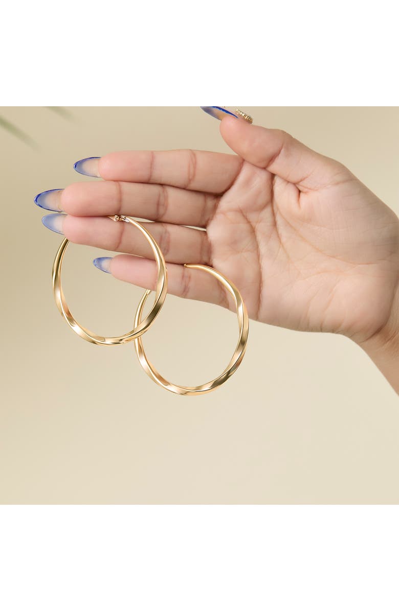 Jessica Simpson Twisted Gold Hoop Earrings, Alternate, color, Gold