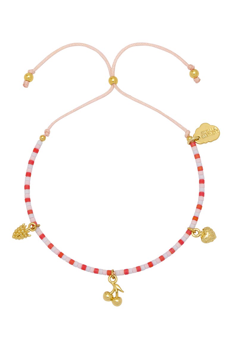 Fruity Miyuki Charm Bead Slider Bracelet, Alternate, color, GOLD