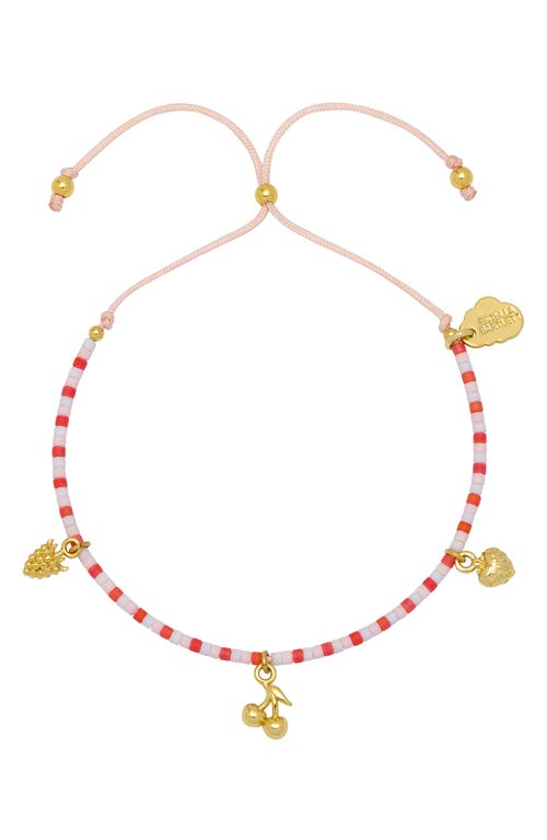 Estella Bartlett Fruity Miyuki Charm Bead Slider Bracelet In White