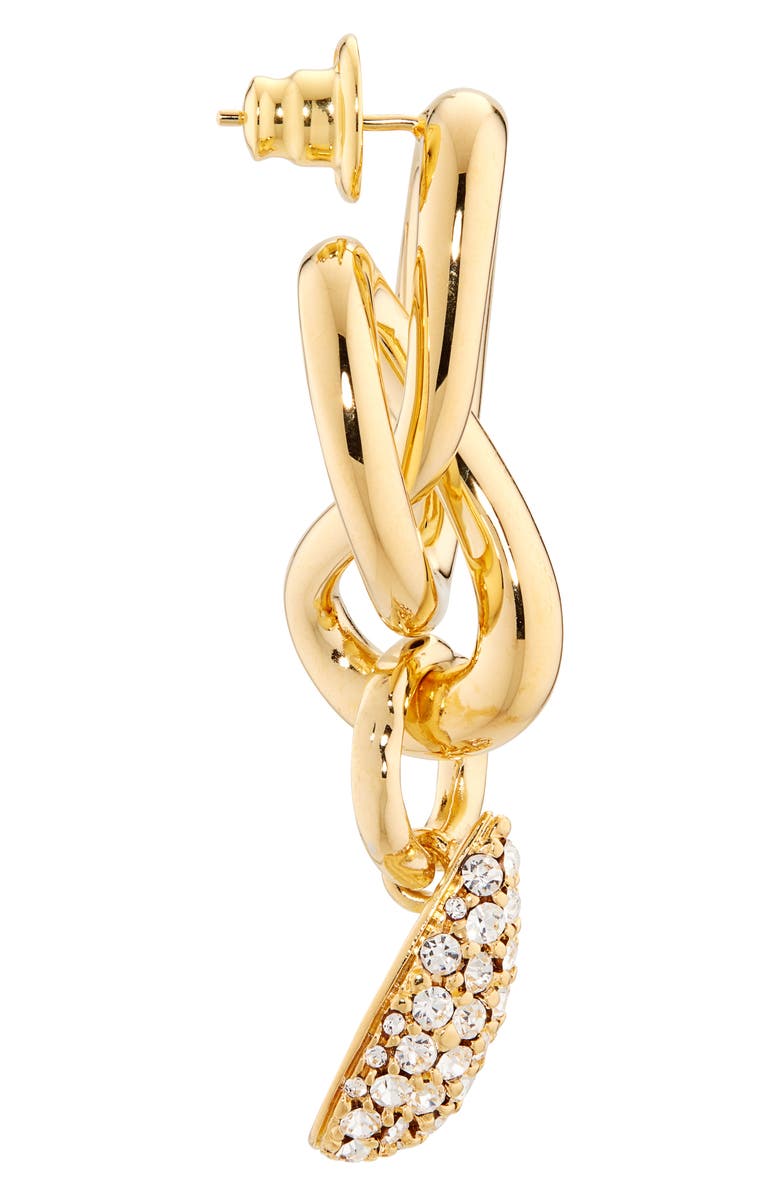 Oscar de la Renta Twisted O Knot Pavé Drop Earrings, Alternate, color, Yellow Gold