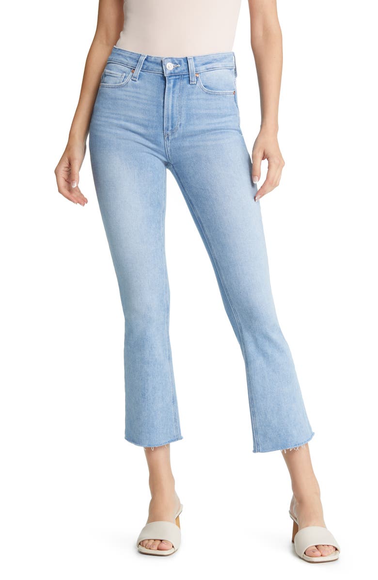 PAIGE Colette High Waist Raw Hem Crop Flare Jeans, Main, color, 