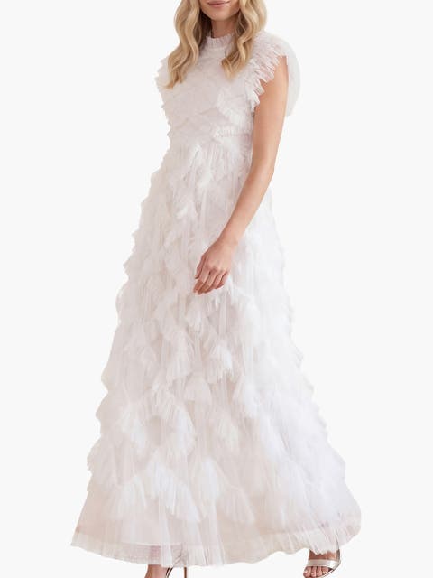 Genevieve Ruffle Short Sleeve Maxi Gown