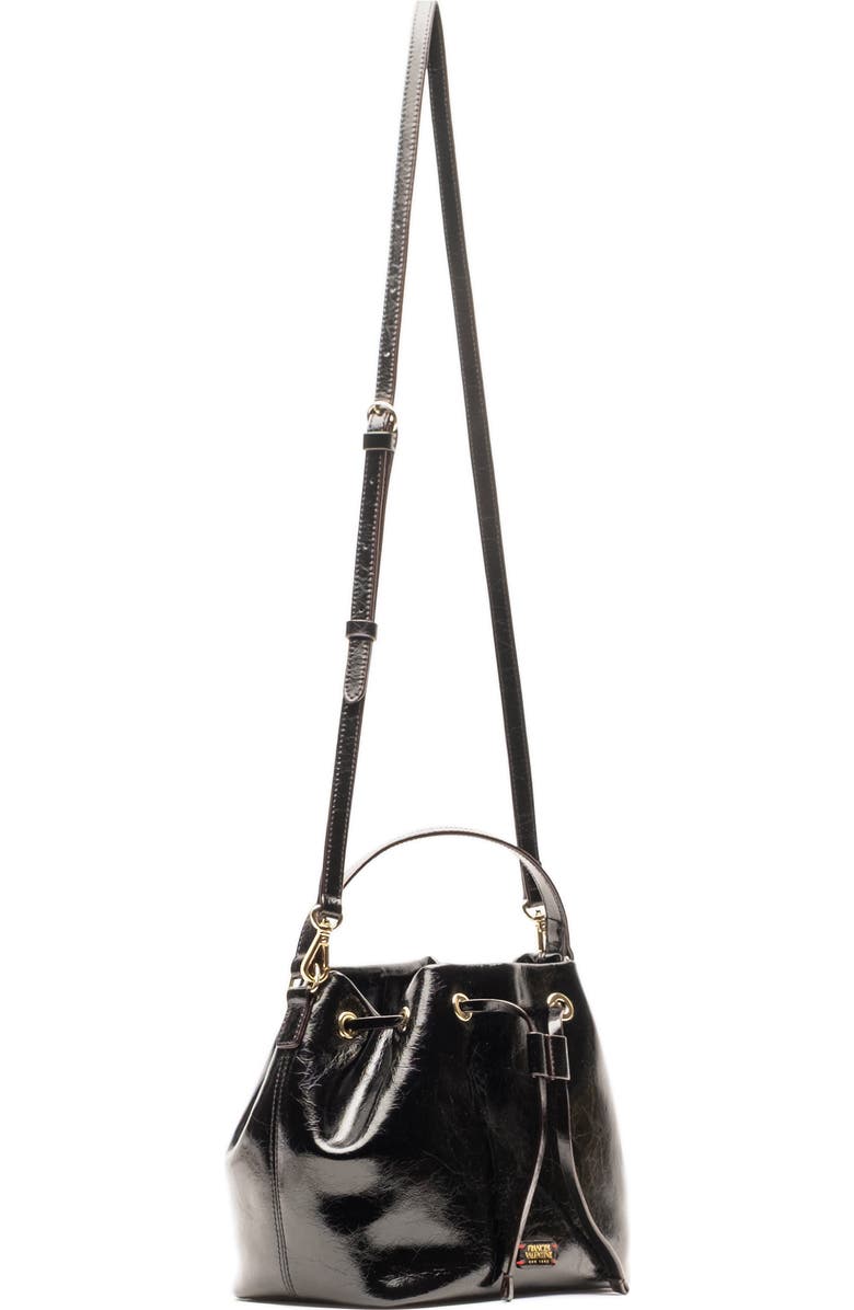 Frances Valentine Medium Minnie Leather Bucket Bag, Alternate, color, Black
