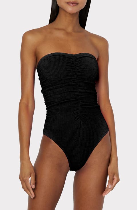 Textured Ruched One-Piece Swimsuit