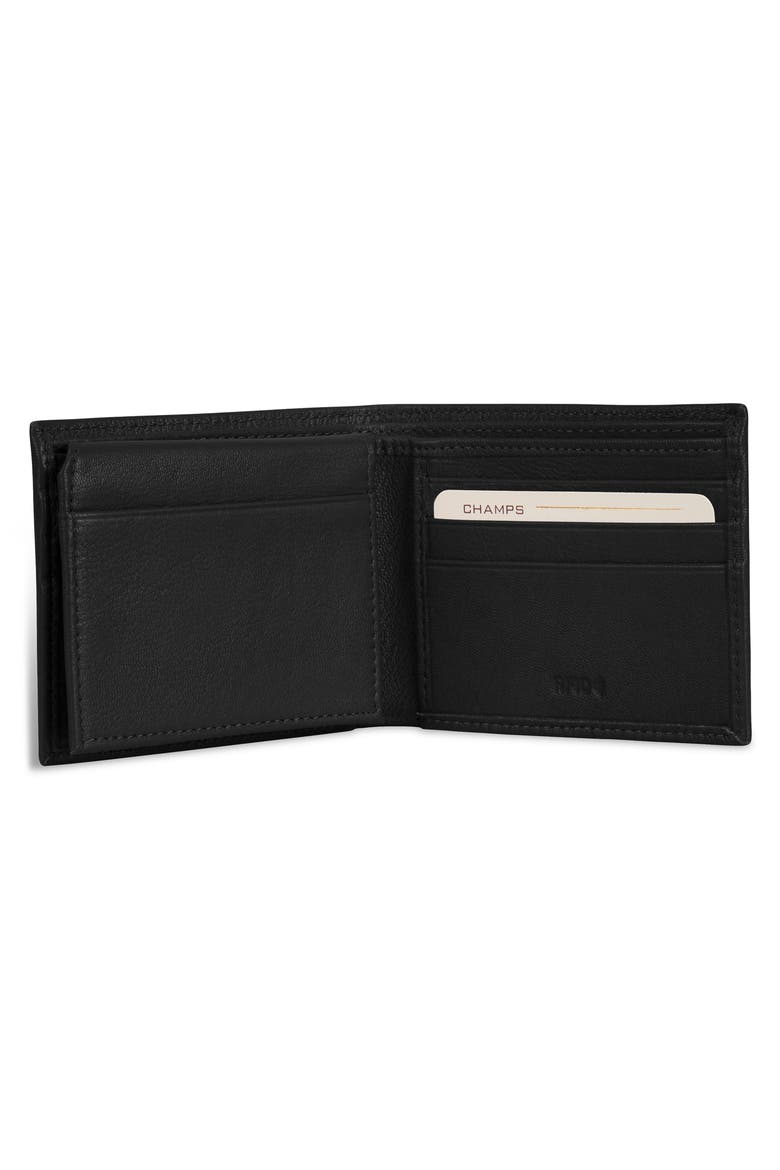 Iconic ID Flap Leather Bifold Wallet, Alternate, color, BLACK
