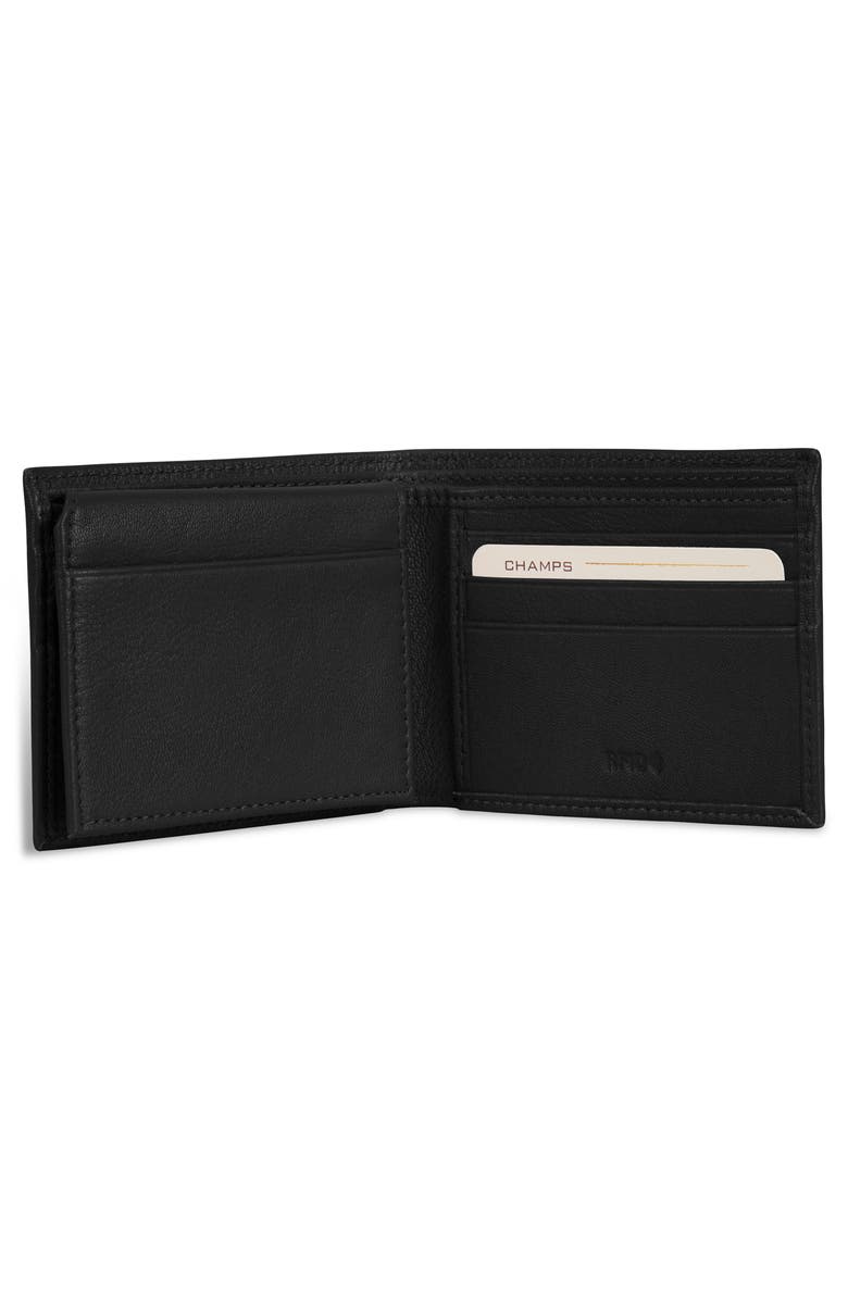 CHAMPS Iconic ID Flap Leather Bifold Wallet, Alternate, color, Black