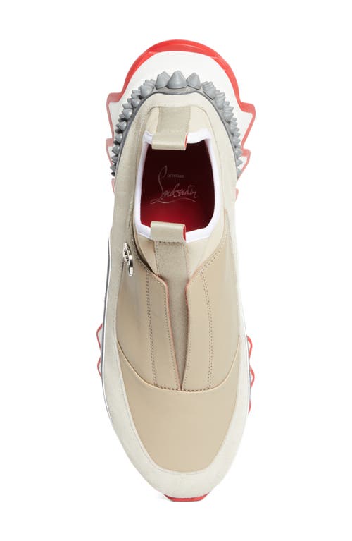 Christian Louboutin Sharkyloub Spikes Slip-on Sneaker In Goose/smoke Grey