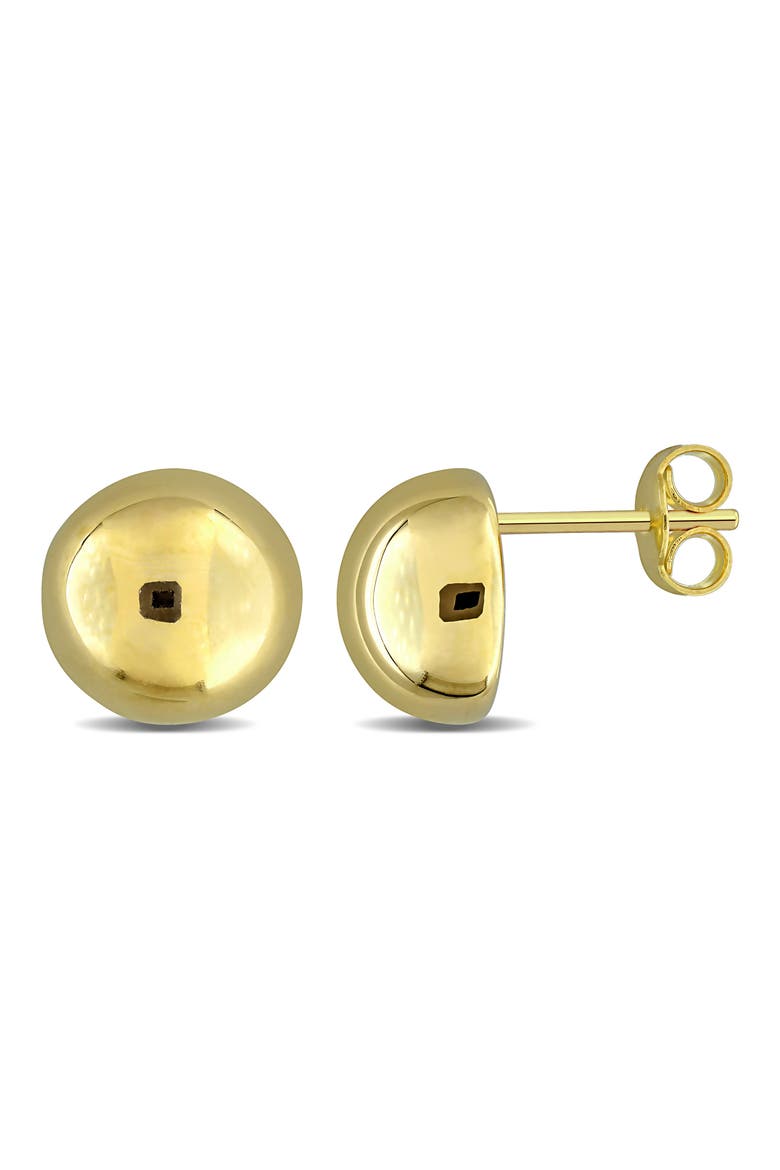 Puffed Round Button Stud Earrings, Main, color, GOLD