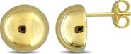 DELMAR Puffed Round Button Stud Earrings