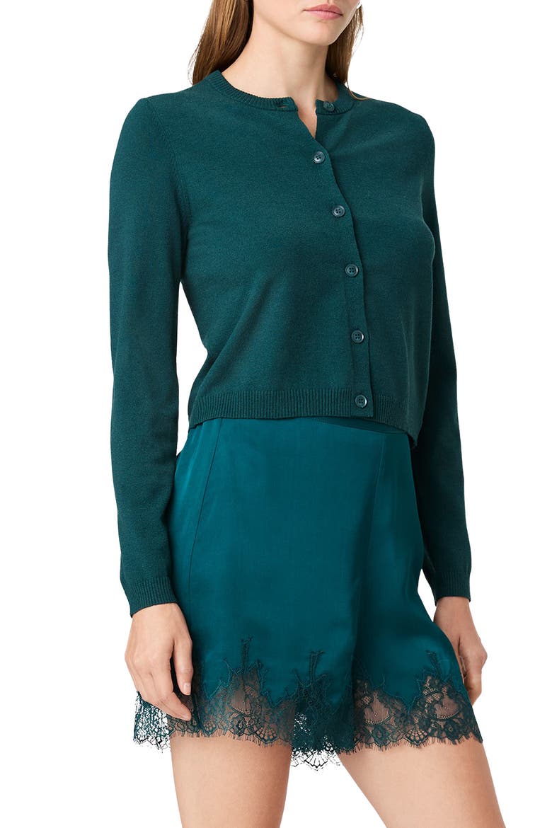 Crop Cardigan, Alternate, color, DEEP TEAL