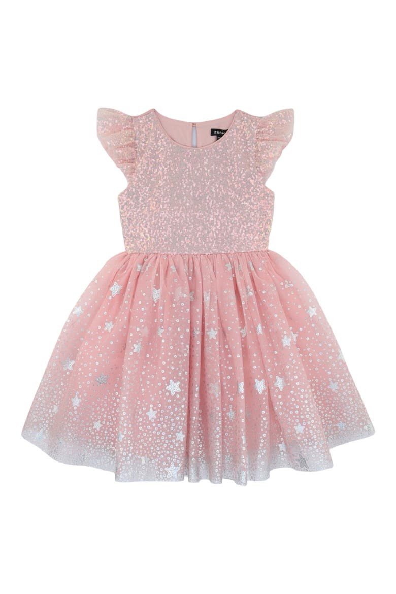 Kids' Sequin Star Party Dress, Main, color, BLUSH