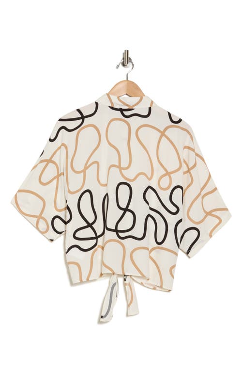Ellen Tracy Dolman Sleeve Tie Hem Top In Marshmallow Rope