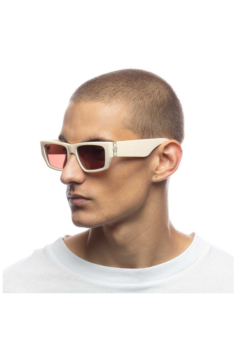 Measures 55mm Rectangular Sunglasses, Alternate, color, IVORY