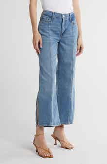 FRAME Pixie Le Slim High Waist Crop Palazzo Jeans