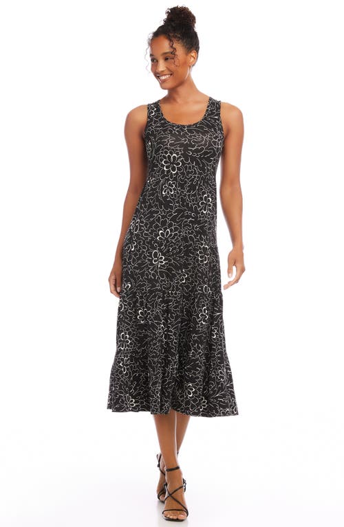 Karen Kane Floral Print Tiered Sleeveless Midi Dress In Print