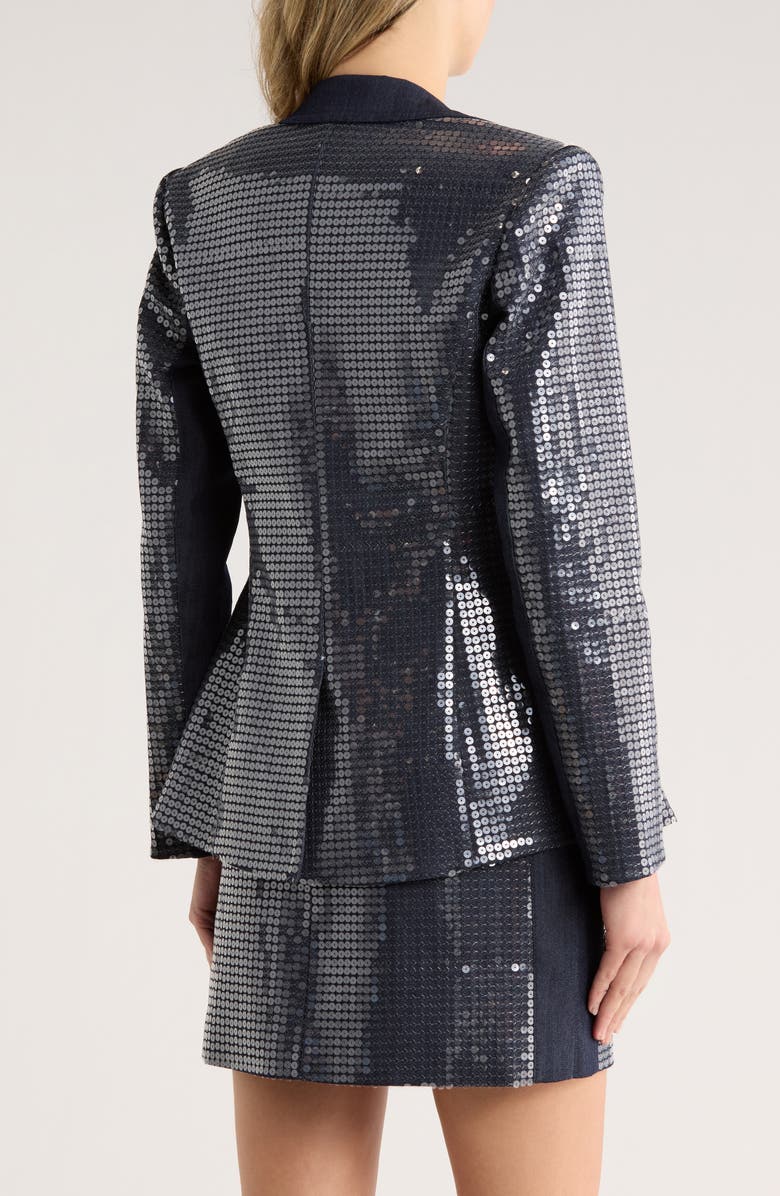 Cinq à Sept Skyla Sequin Jacket, Alternate, color, Indigo/ Clear