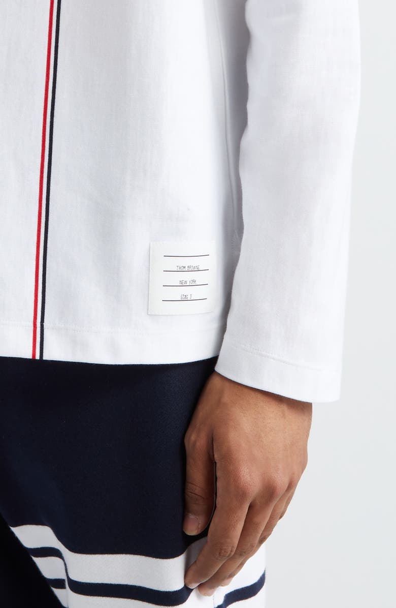 Thom Browne Oversize Long Sleeve Cotton T-Shirt, Alternate, color, 