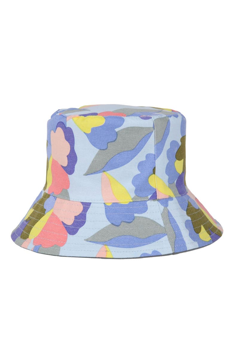 Abstract Floral Reversible Bucket Hat, Alternate, color, Green Milieu