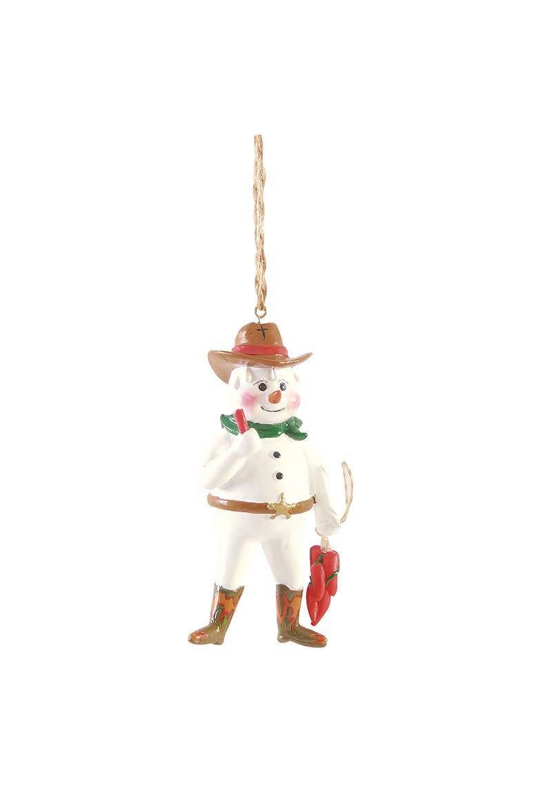 Sweatin' Snowman Ornament, Main, color, White