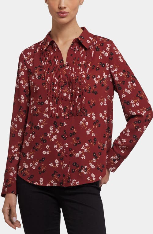 Nydj Tuxedo Button-up Shirt In Red