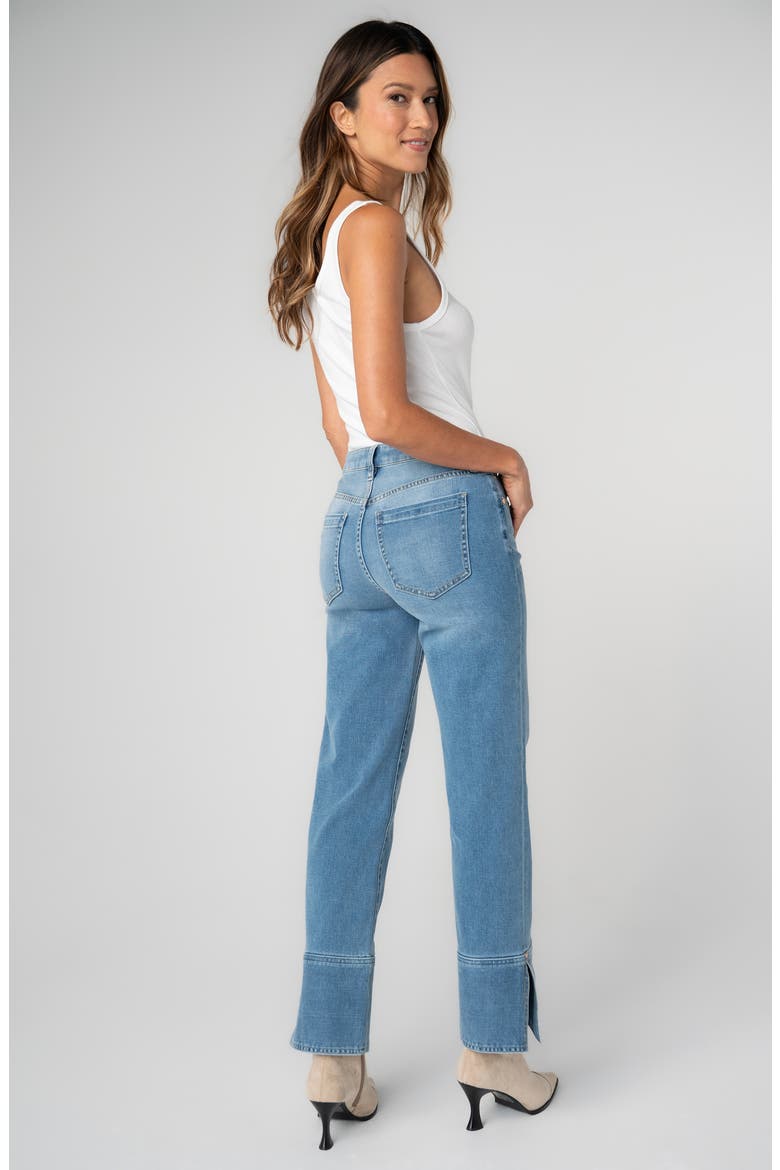 Kennedy Straight Leg Slit Cuff Jeans, Alternate, color, COWBOY SKY
