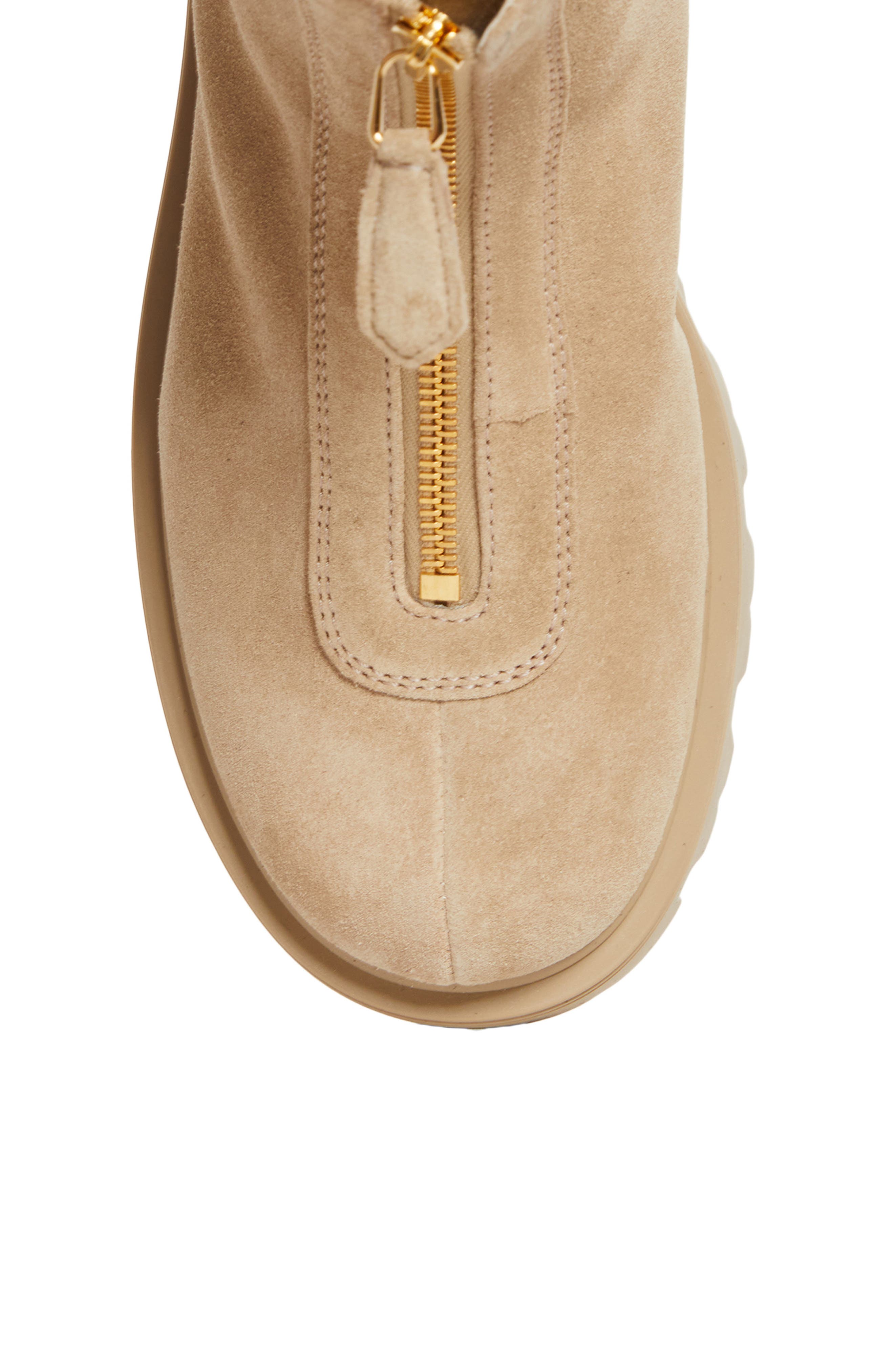 Prada Zip Front Lug Bootie, Alternate, color, Deserto