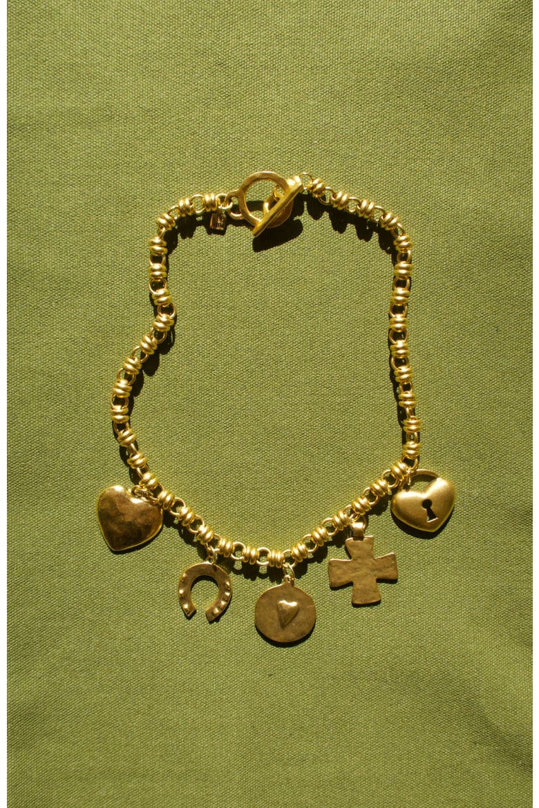 Robin Necklace, Alternate, color, Gold