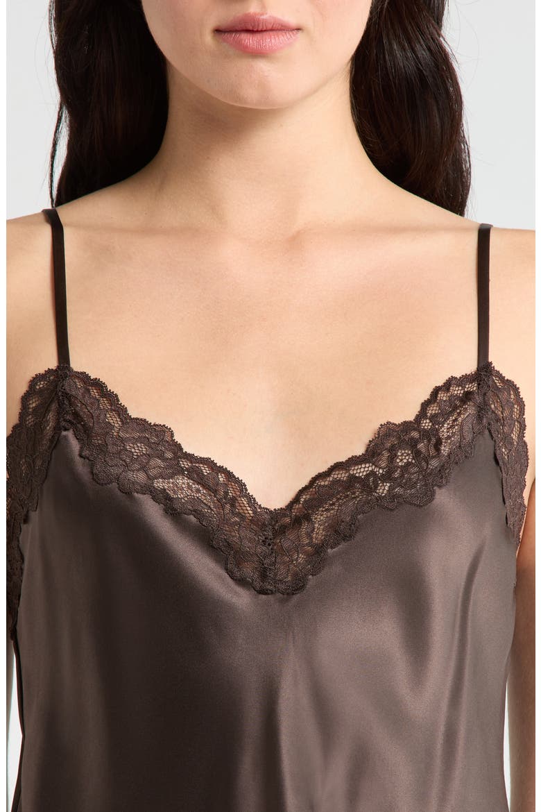Teddy Lace Trim Silk Crop Camisole, Alternate, color, BLACK PEARL LACE