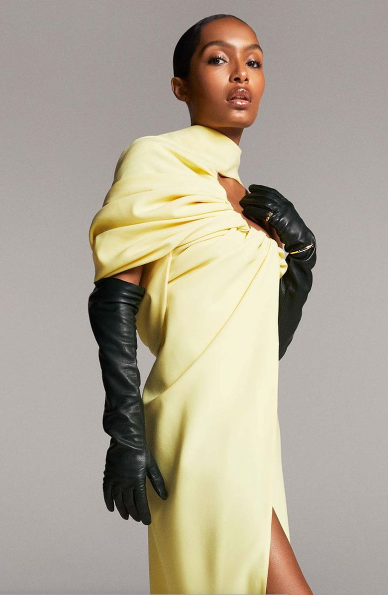 Seymoure Luxury Group Classic Runway Opera Glove, Alternate, color, Agave