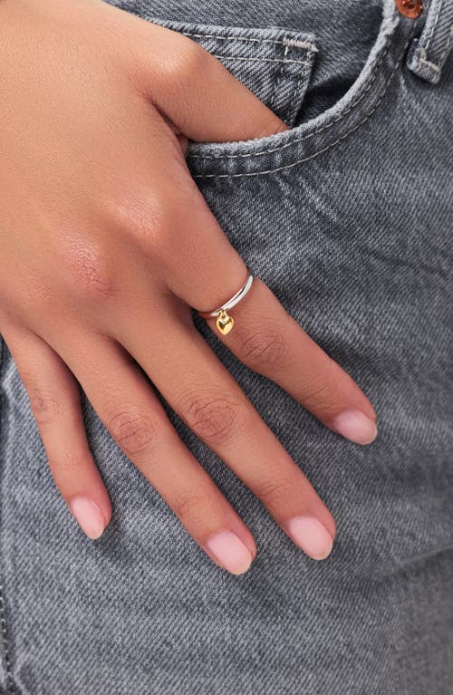 Ana Luisa Leia Two Tone Brass Gold Heart Ring