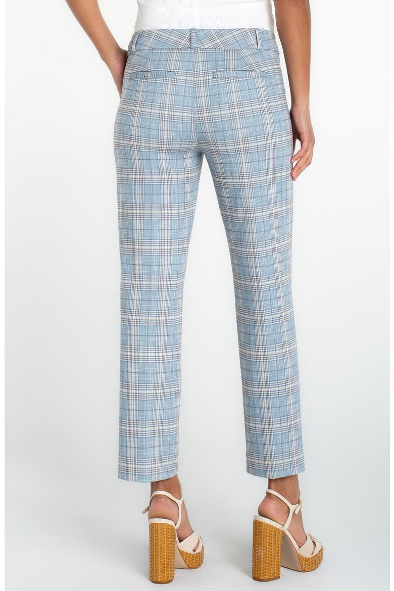 Holly Plaid Welt Pocket Ankle Straight Leg Pants, Alternate, color, SHADOW BLUE MULTI
