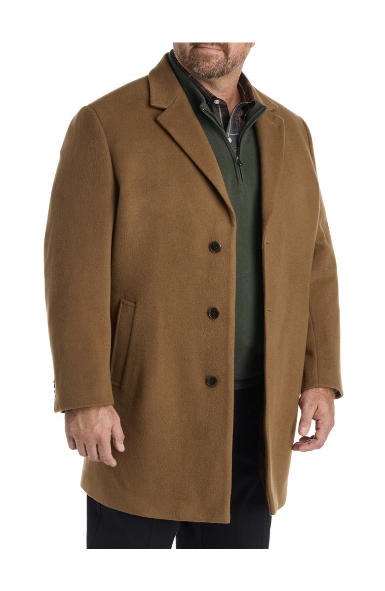 Michael Kors Big & Tall Overcoat, Main, color, Camel