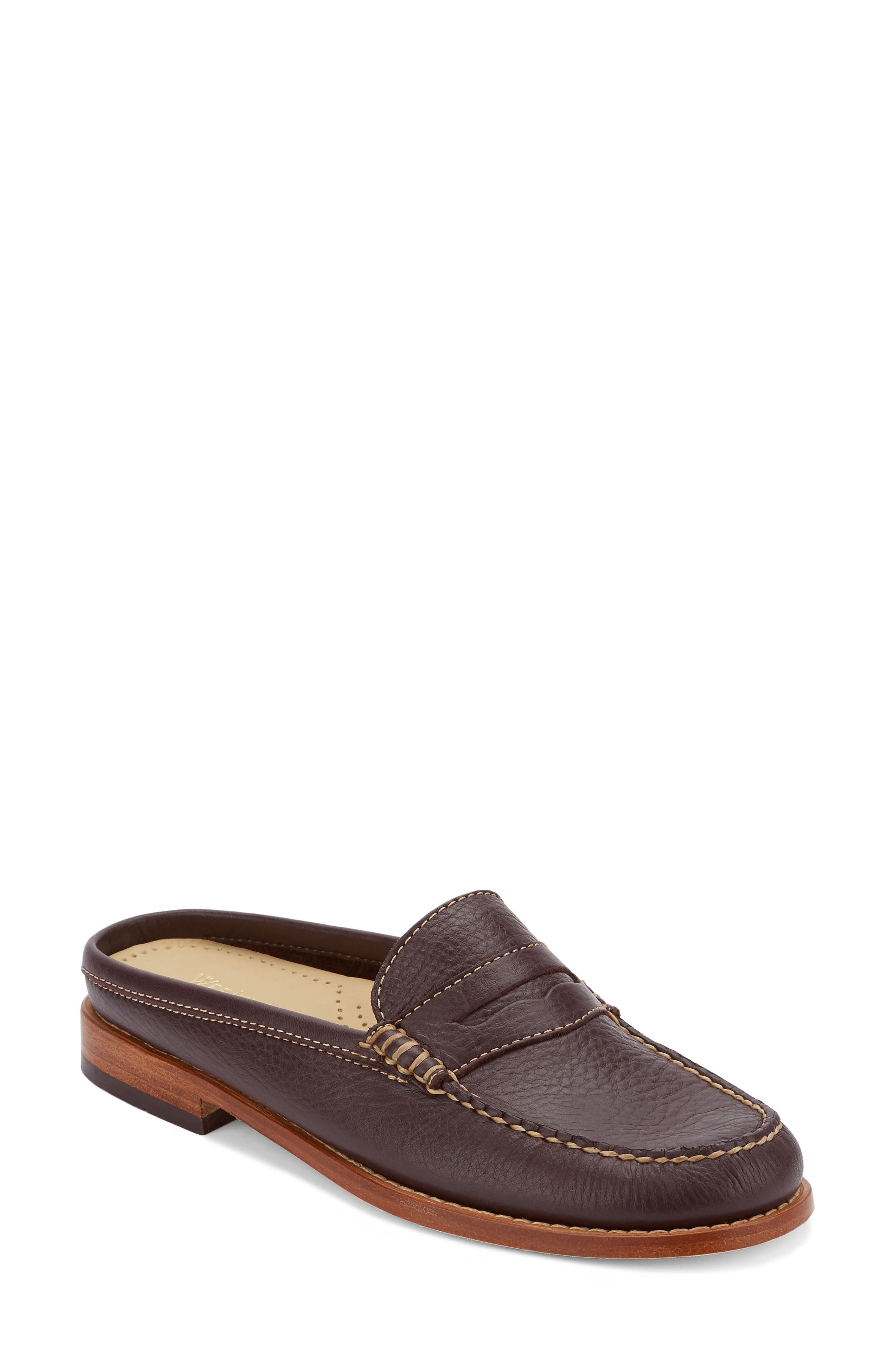 Wynn Loafer Mule, Main, color, EGGPLANT LEATHER